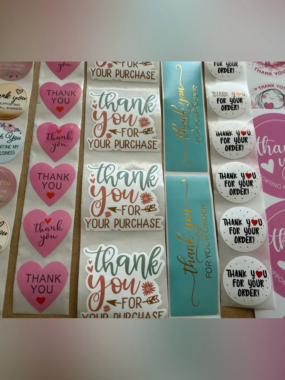 Thank you business stickers bundle 220 count variety